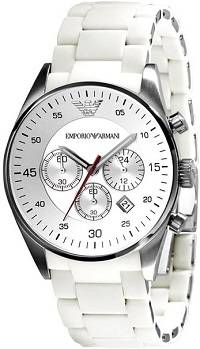 Emporio Armani Woman's White Dial Stainless Steel Watch - ELEGANT !!