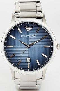 ## MUST HAVE !! ## Emporio Armani Men's Blue Dial Stainless Steel Watch - ELEGANT !!