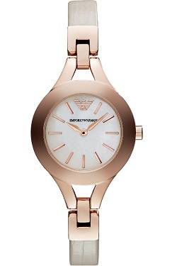Emporio Armani Woman's Ivory Dial Stainless Steel Watch - ELEGANT !!