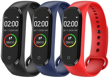 M4 Professional Fitness Bracelet I Heart Rate, Blood Pressure, Blood Oxygen, Calories - 3 Colors