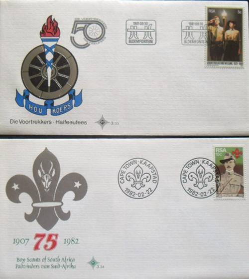 ## FDC with stamps from RSA Boy Scouts & die voortrekkers ##