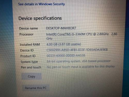 HP 8470p Cor I5-3360M 2.8GHz