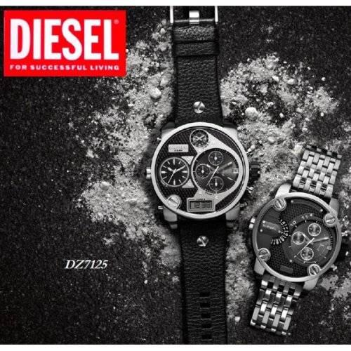 * DIESEL MEN'S LITTLE BIG DADDY * DZ7259 * STAINLESS STEEL STEEL BAND * NEW BOX & GOODIES *