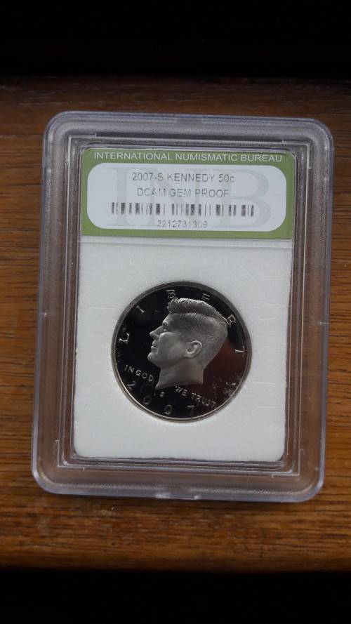 INB GRADED  USA 2007 Kennedy Half Dollar. DECam Gem Proof.