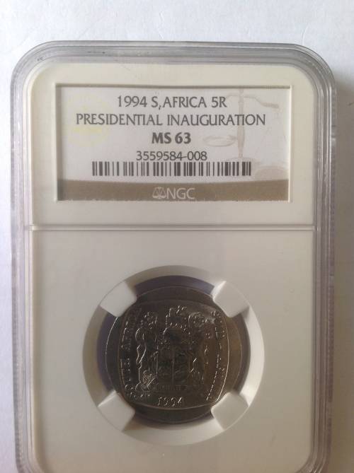 1994 PRESIDENTIAL INAUGURATION R5 COIN NGCGRADED MS63