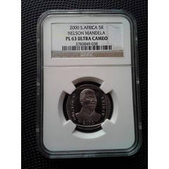 "MANDELA SMILEY" Rare 2000 NGC PL63 R5 Coin.