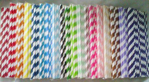 STRAWS - striped coloured straws (stripes, hearts, polkadots)