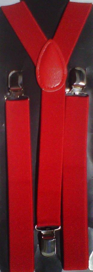 Mens/childrens suspenders / braces - RED.