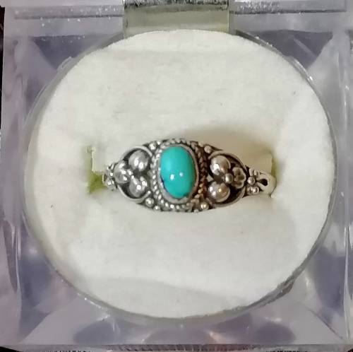An amazing vintage sterling silver turquoise ring