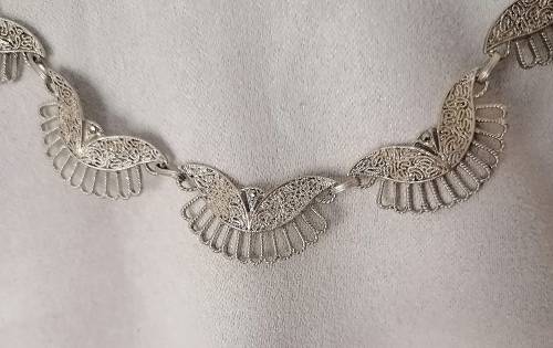 A stylish 1950s sterling scalloped necklace