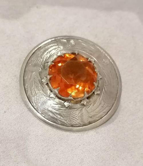 A stunning large Scottish brooch