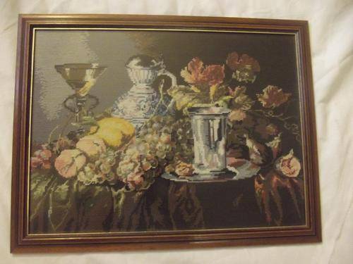 Antique Framed Embroidery Stunning!