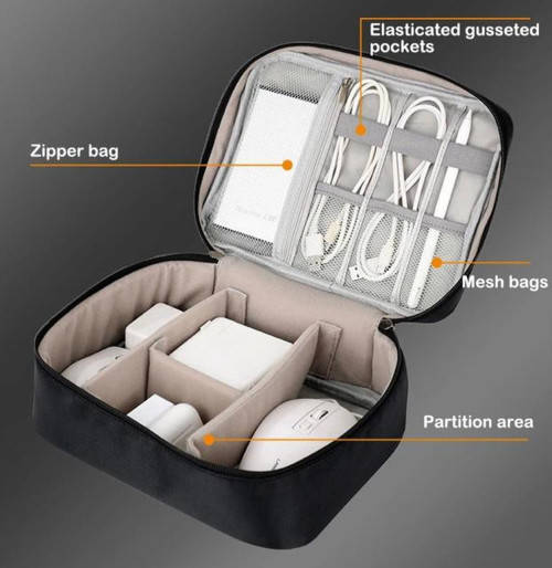 Portable Cable & Tech Organizer Bag