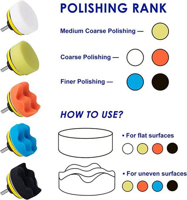 Car Foam Drill Polishing Pad - 11 Piece