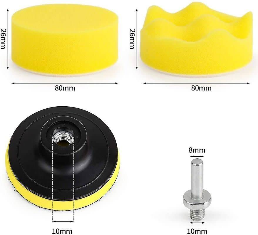 Car Foam Drill Polishing Pad - 11 Piece