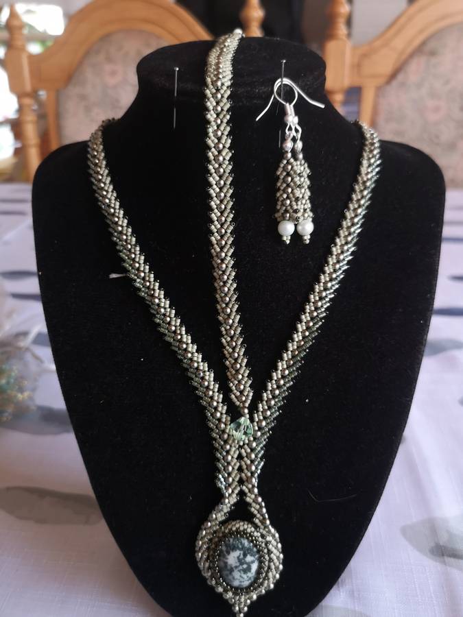 St Peterburg bead stitch jewelry set