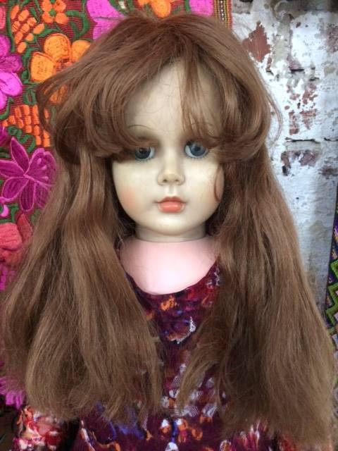 Gorgeous Tall Vintage Doll with Wig and Party Dress - 87 cm tall with code  AE 3651