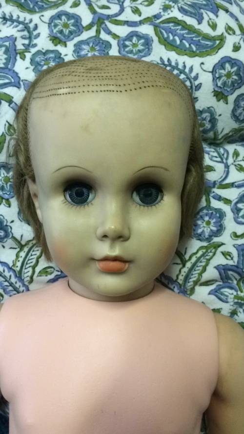 Gorgeous Tall Vintage Doll with Wig and Party Dress - 87 cm tall with code  AE 3651