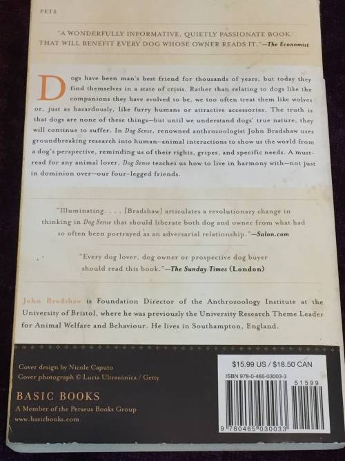 Dog Sense by John Bradshaw ~ How the New Science of Dog Behaviour can make you a better friend