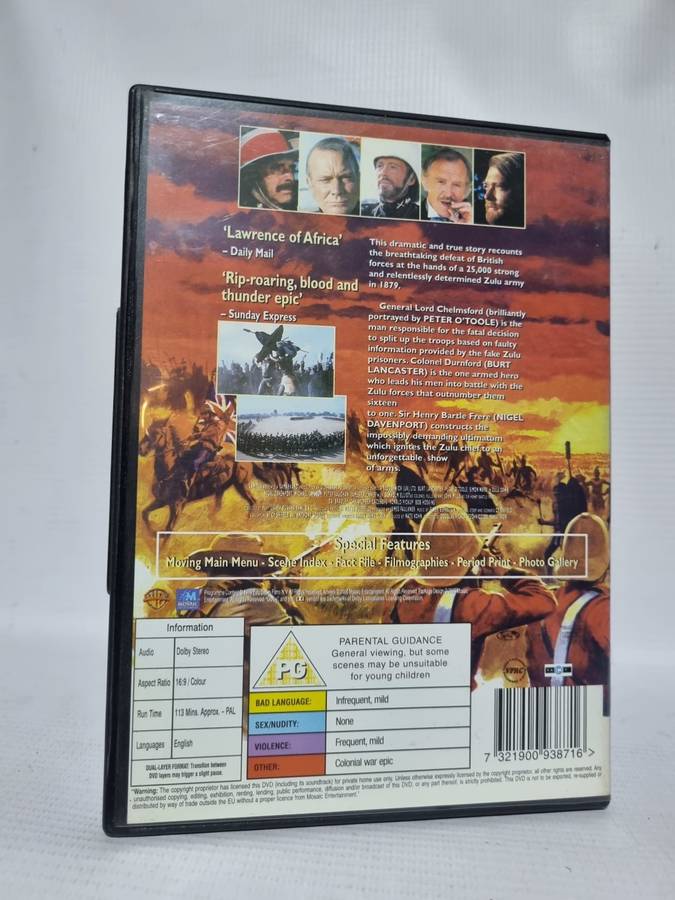 Zulu Dawn DVD - Burt Lancaster, Peter O`Toole & Simon Ward