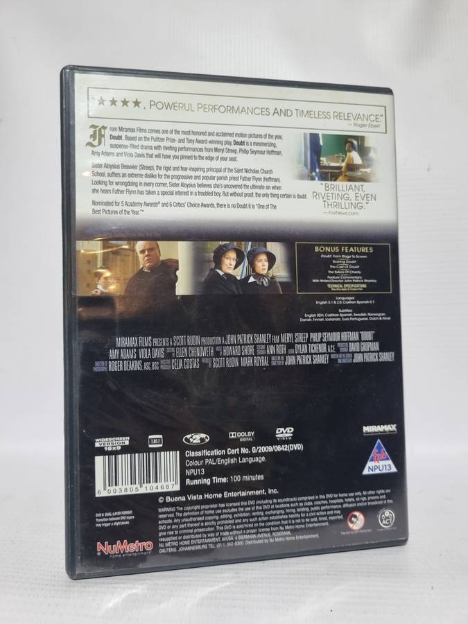 Doubt DVD - Meryl Streep, Philip Seymour Hoffman & Amy Adams