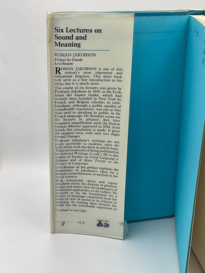 Six Lectures on Sound and Meaning by Roman Jakobson | Scarce