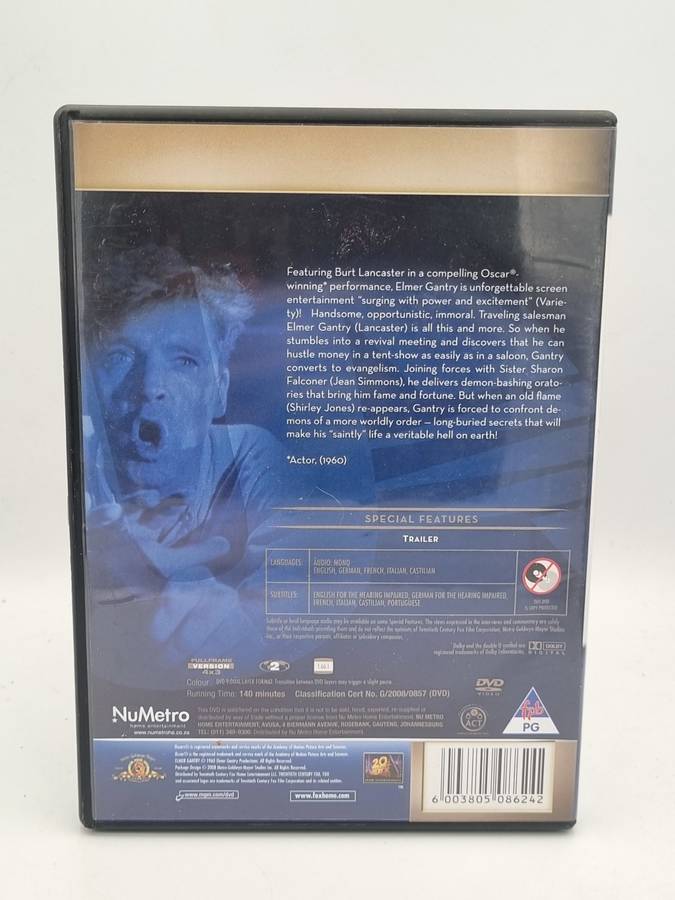 Elmer Gantry DVD - Burt Lancaster & Jean Simmons