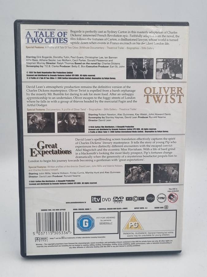 A Tale of Two Cities, Oliver Twist & Great Expectations DVDs