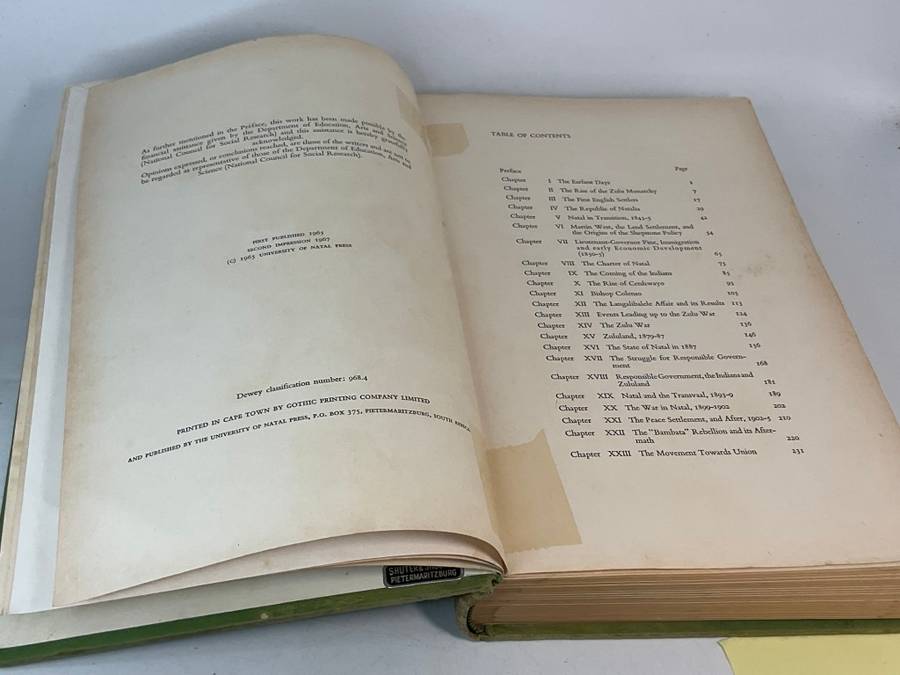 A History of Natal by EH Brookes and C de B. Webb