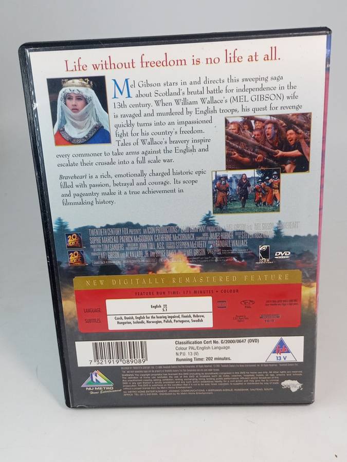 Braveheart DVD - Mel Gibson