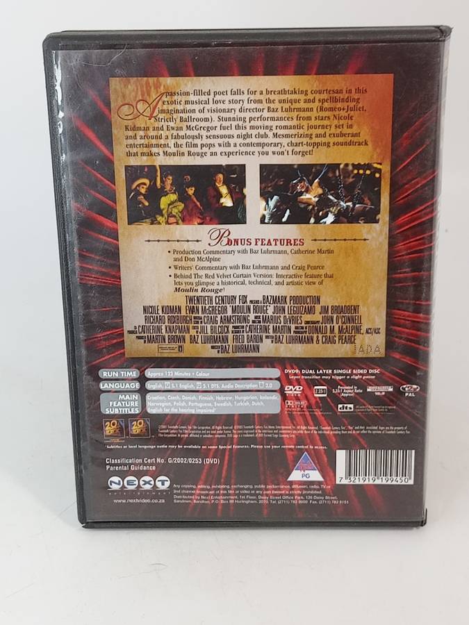 Moulin Rouge DVD - Nicole Kidman & Ewan McGregor