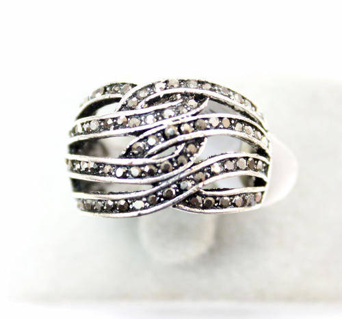 Black Rhinestone Fashion Rings