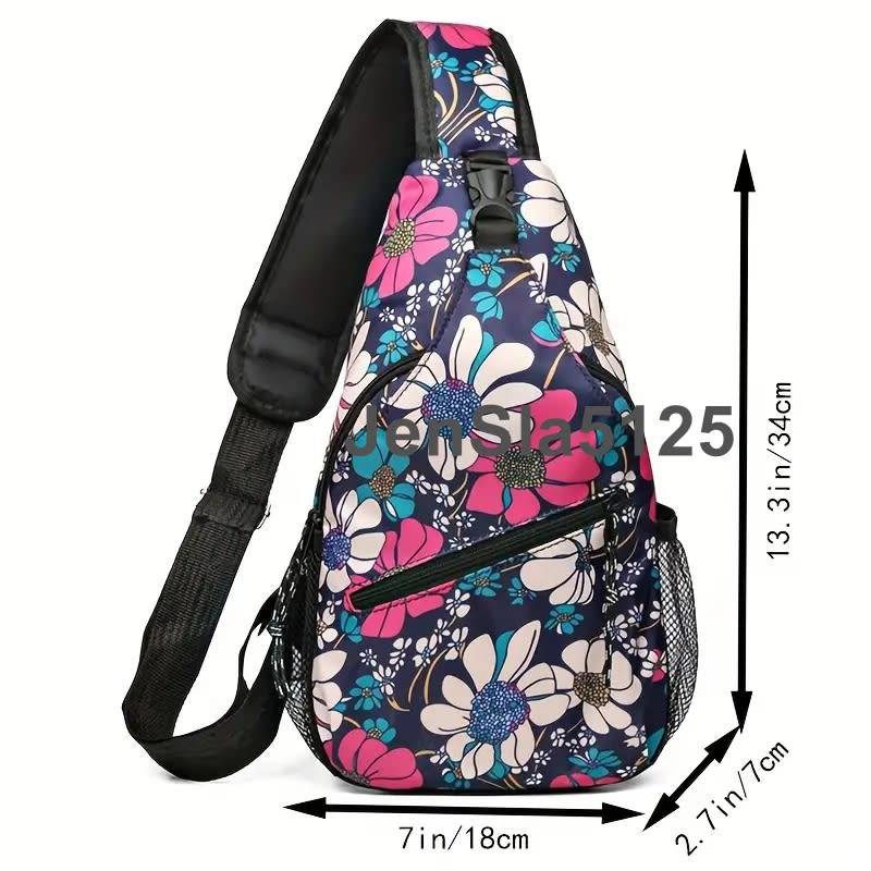 NEW IN - Ladies Floral Print Cycling Strap Cross Body Shoulder Bag