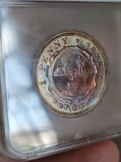 1898 ZAR PENNY MS63(TONED, NO COLOUR CLASSIFICATION)