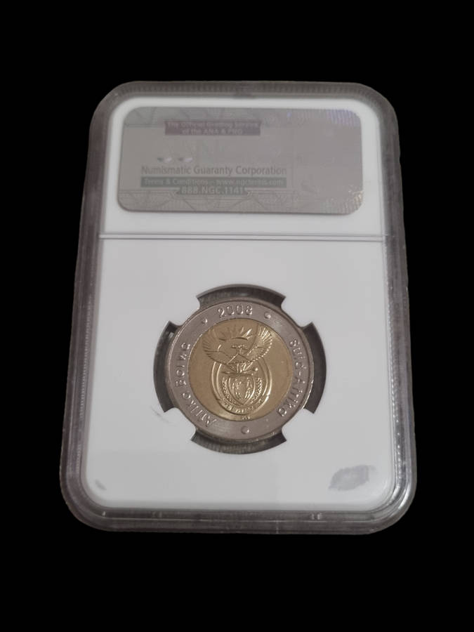 South Africa: 2008 Mandela 90th Birthday R5, NGC Ms67