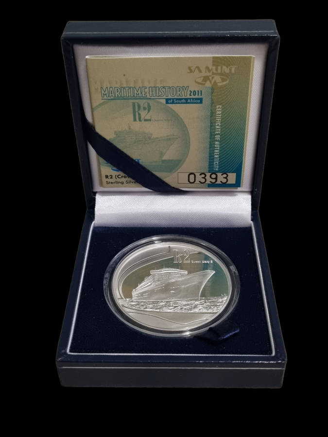 South Africa: Proof Silver R2 Crown, Maritime History of South Africa, Queen Mary 2