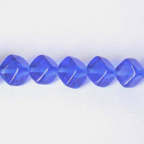 Czech Glass Diagonal Cube 8mm 45pc - (+/- R0.40 each) - Sapphire