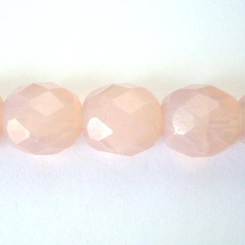 Czech Fire Polished 8mm 30pc - (+/- R0.67 each) - Pink Alabaster