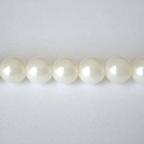 Czech Glass Round 5mm Pearl 100pc - (+/- R0.12 each) -Off White / Light Cream