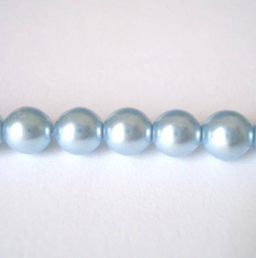 Czech Glass Round 6mm Pearl 80pc - (+/- R0.15 each) -Blue