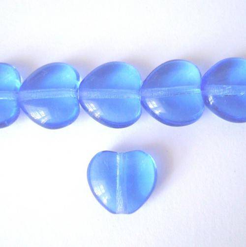 Czech Glass Heart 8mm 45pc - (+/- R0.30 each) - Sapphire