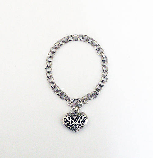 Silver Bracelet with Heart Charm