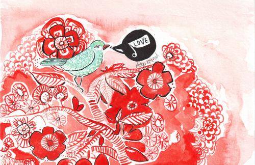 Love Bird - original watercolor painting