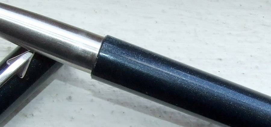 Unusual metal-flake blue PARKER VECTOR Roller Ball pen - brand new cartridge!