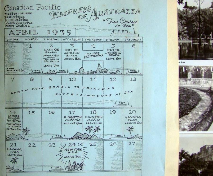 "Empress of Australia"  Photographs & Postcards from this Canadian Pacific ship's 1935 World Cruise