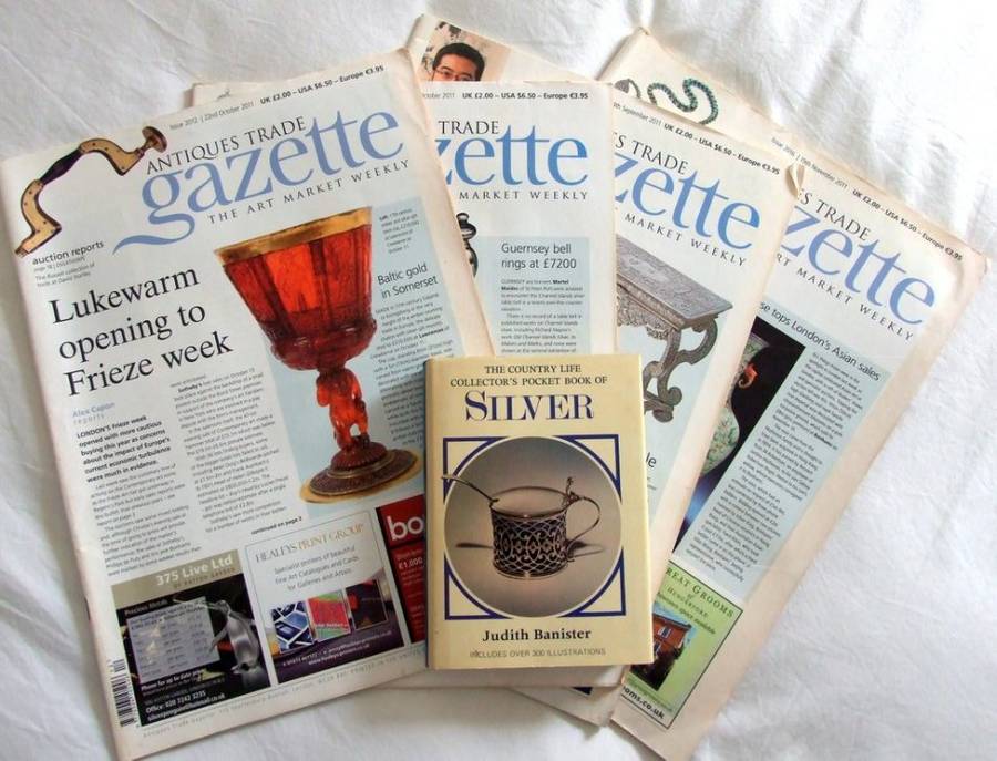 The Country Life Collector's Pocket Book of SILVER plus four old UK Antiques Trade Gazette magazines