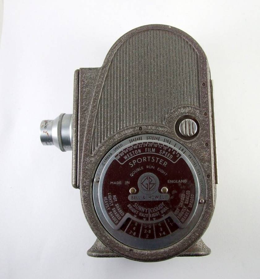 Excellent BELL & HOWELL "Double Run" 8mm Multi Speed SPORTSTER Movie Camera WORKING with Carry Case
