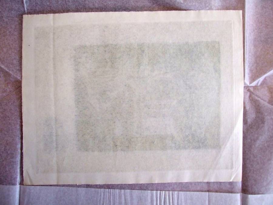 Excellent vintage etching - scholar`s alcove.