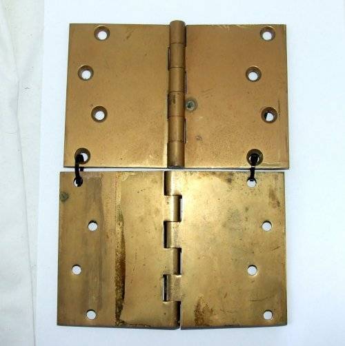 Vintage pair solid brass Projection Hinges - like new!