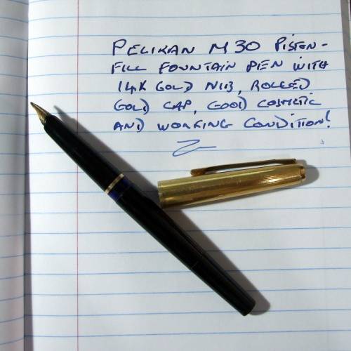 RARE VINTAGE PELIKAN M30 PISTON FILLER FOUNTAIN PEN 14k GOLD medium NIB